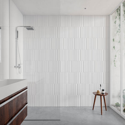 In Lines White 3x12 Ceramic Tile
