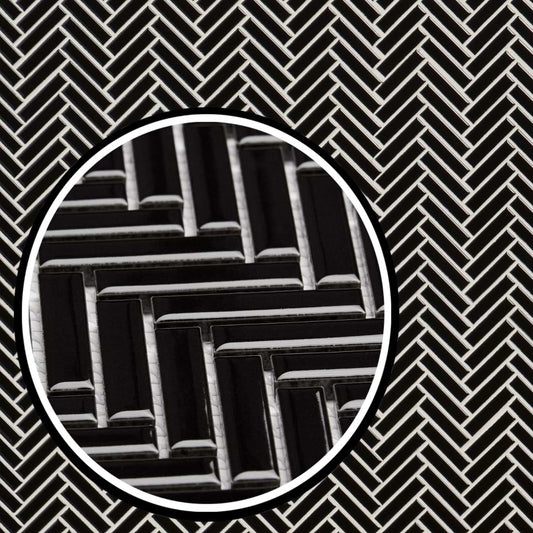 Motek Black Glossy Herringbone Glossy (discontinued)