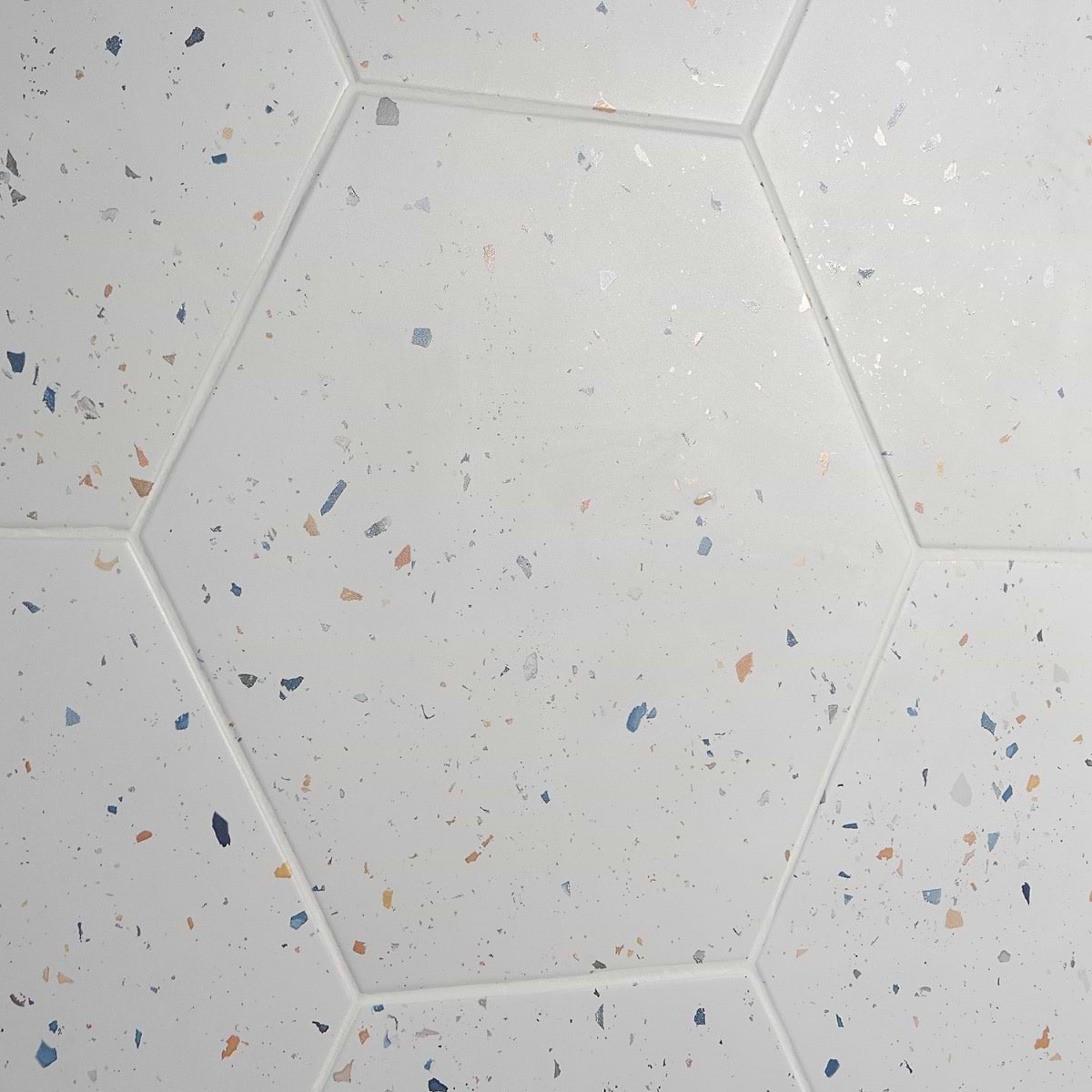 Multi White 12.5" Hex Matte