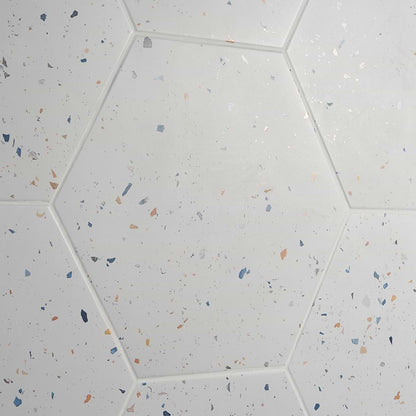 Multi White 12.5" Hex Matte
