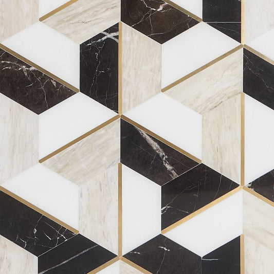 Saint Laurent- St Laurent European Wood, Thasssos, w/brass line Polished