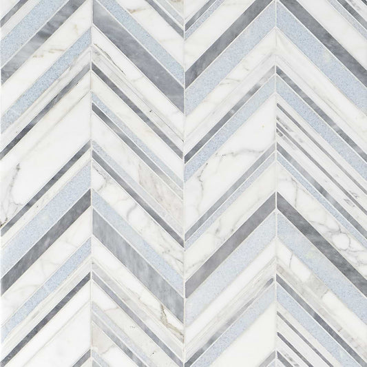 Blue- Blue Celeste, Calacatta Gold Aioni Grey Polished