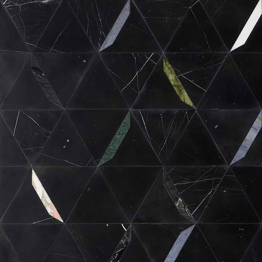 Nero Gem- Nero Marquina Multicolor Lines Polished