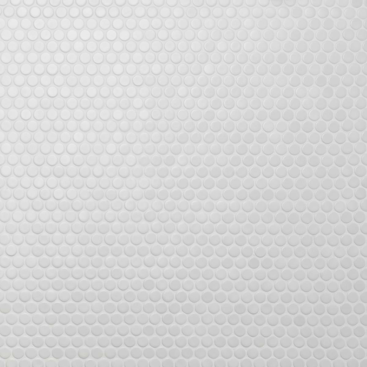 Solid White Penny Rounds Matte