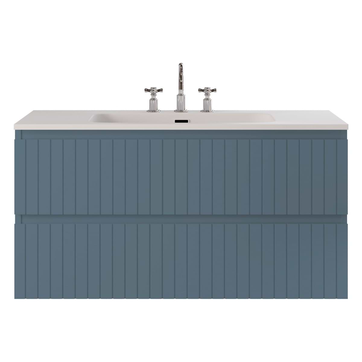 Adeline Denim 42" Single Vanity with Integrated Solid Surface Top