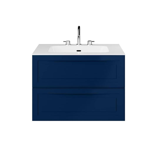 Alma Blue 30" Single Vanity with Integrated White Solid Surface Top (discontinued)