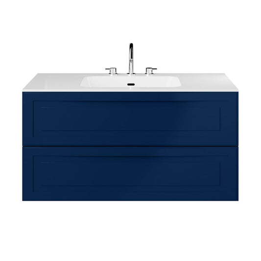 Alma Blue 42" Single Vanity with Integrated White Solid Surface Top (discontinued)