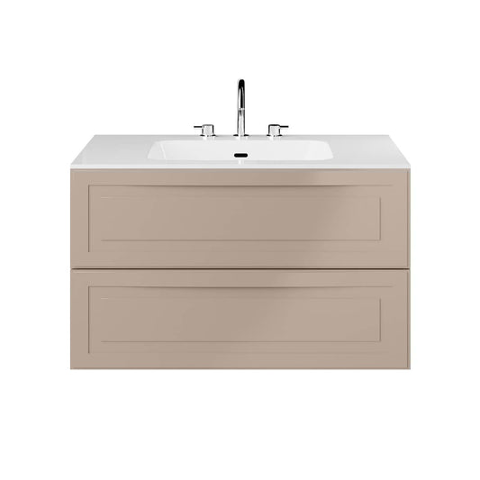 Alma Taupe 36" Single Vanity with Integrated White Solid Surface Top (discontinued)