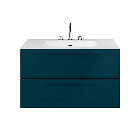 Alma Turquoise 36" Single Vanity with Integrated White Solid Surface Top (discontinued)
