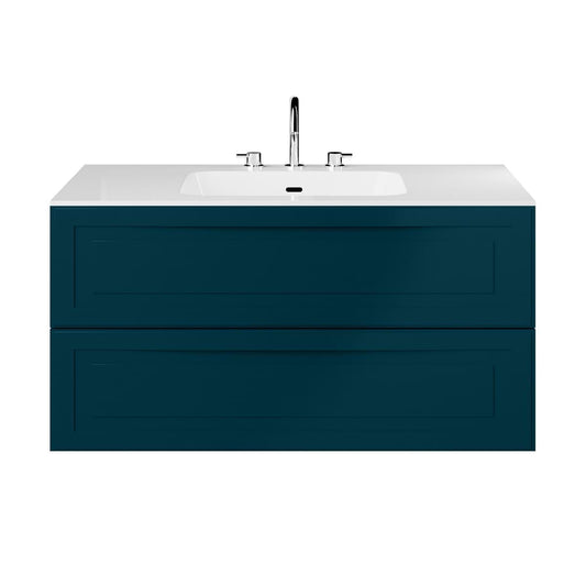 Alma Turquoise 42" Single Vanity with Integrated White Solid Surface Top (discontinued)