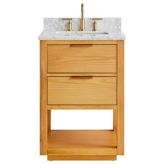 Dayton Woodgrain 24" Single Vanity with Carrara Marble Top (discontinued)