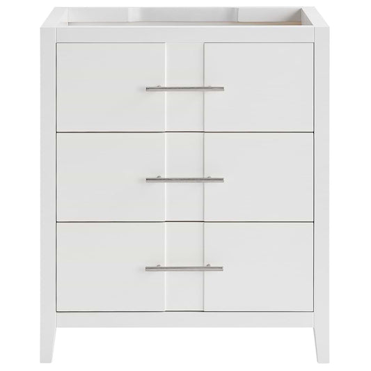 Iconic White and Silver 30" Single Vanity without Top (discontinued)