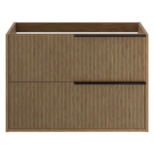 Kora Art Faux Fluted 32" Single Vanity with Black Handles without Top