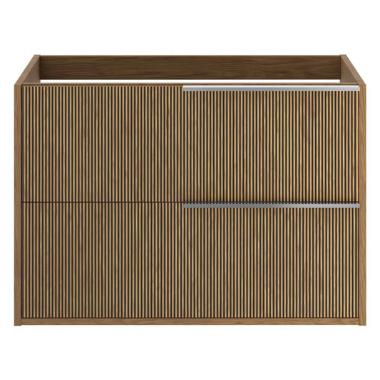 Kora Art Faux Fluted 32" Single Vanity with Silver Handles without Top