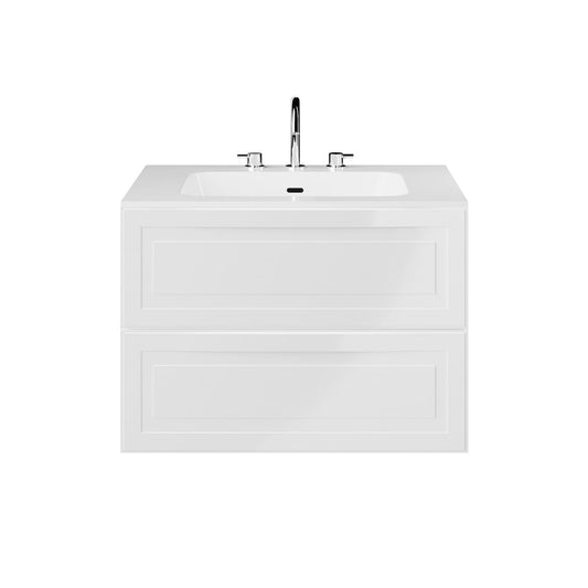 Alma White 30" Single Vanity with Integrated White Solid Surface Top (discontinued)