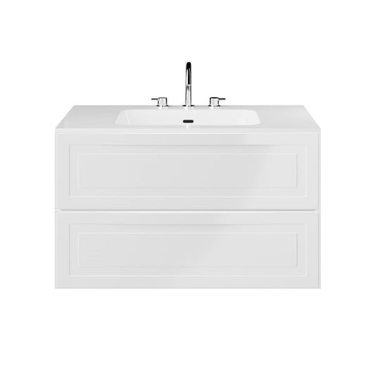 Alma White 36" Single Vanity with Integrated White Solid Surface Top (discontinued)