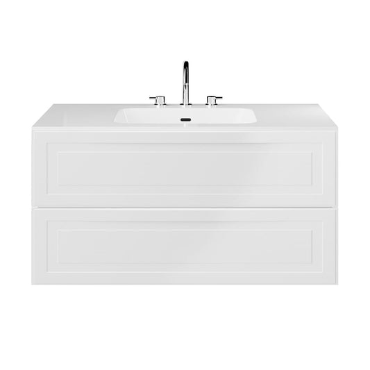 Alma White 42" Single Vanity with Integrated White Solid Surface Top (discontinued)