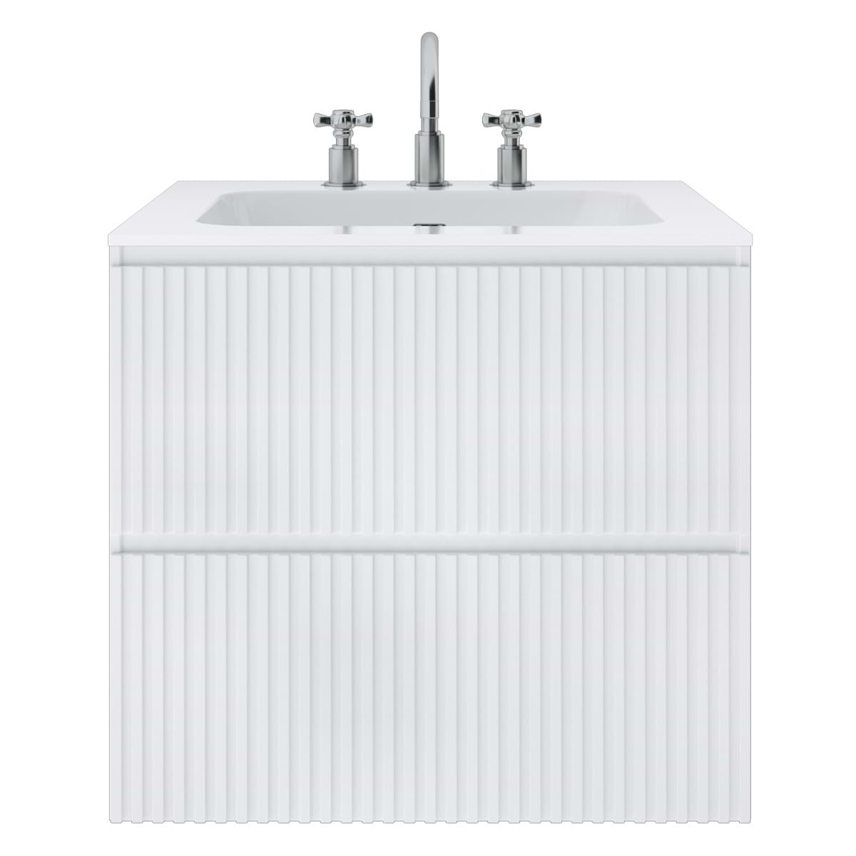 Linear White 24" Single Vanity with Integrated White Solid Surface Top (discontinued)