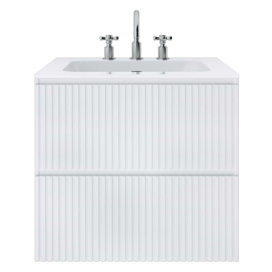 Linear White 24" Single Vanity with Integrated White Solid Surface Top (discontinued)
