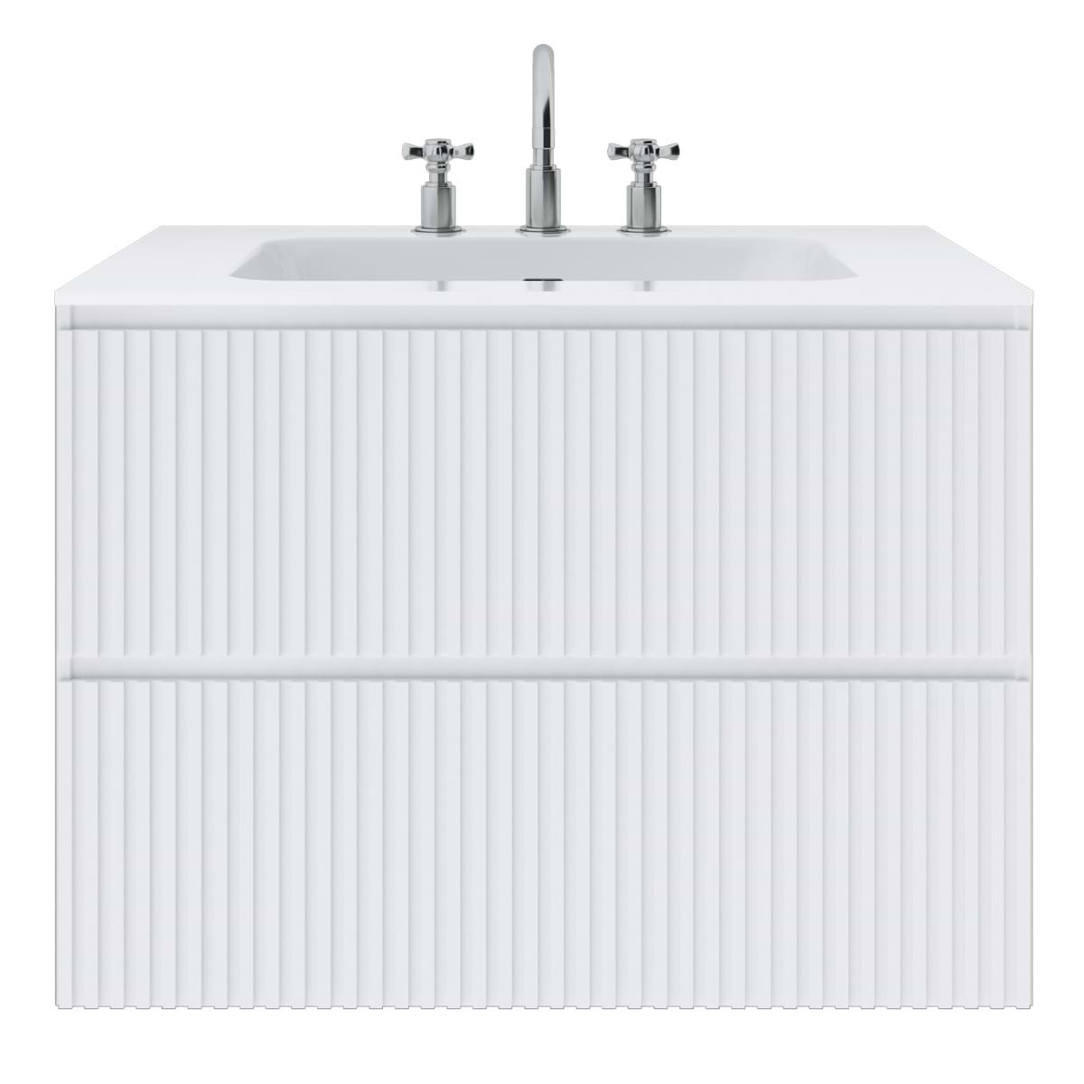 Linear White 30" Single Vanity with Integrated White Solid Surface Top (discontinued)