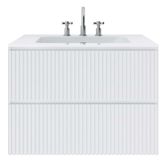 Linear White 30" Single Vanity with Integrated White Solid Surface Top (discontinued)