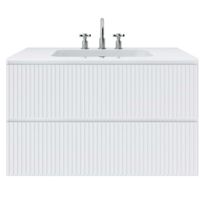 Linear White 36" Single Vanity with Integrated White Solid Surface Top (discontinued)