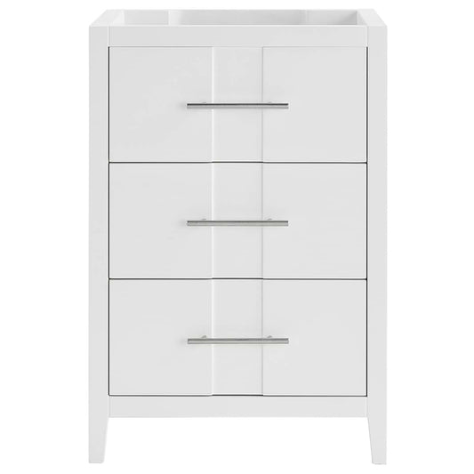 Iconic White and Silver 24" Single Vanity without Top (discontinued)