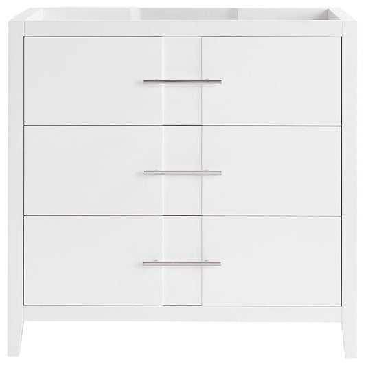 Iconic White and Silver 36" Single Vanity without Top (discontinued)