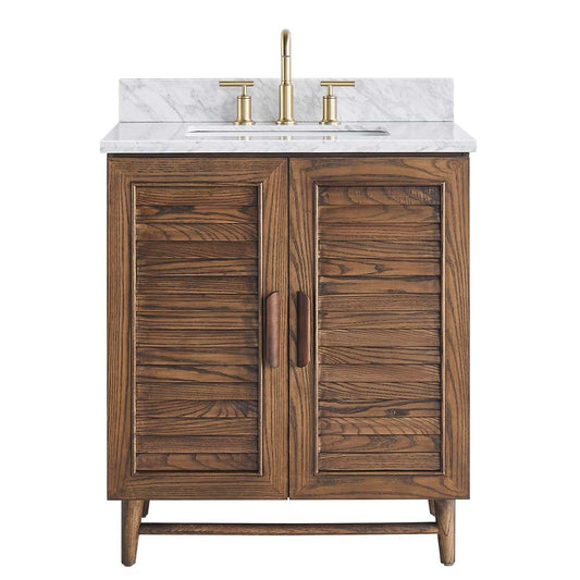 Lowell Dark Walnut 30" Single Vanity with Carrara Marble Top (discontinued)