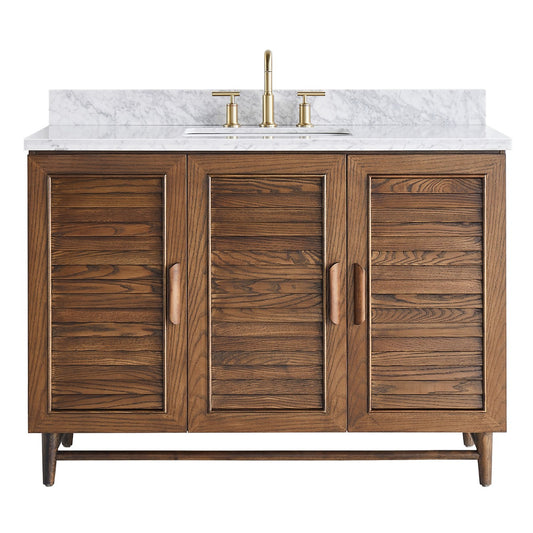 Lowell Dark Walnut 48" Single Vanity with Carrara Marble Top (discontinued)