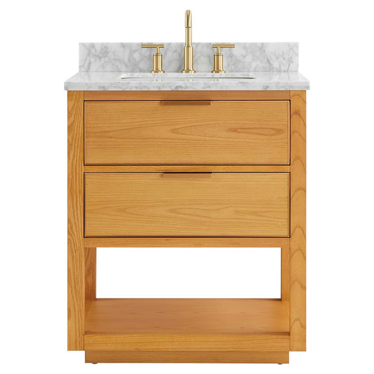 Dayton Woodgrain 30" Single Vanity with Carrara Marble Top (discontinued)
