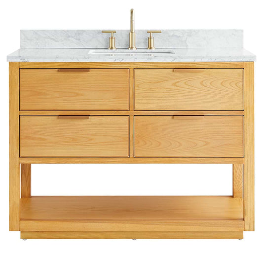 Dayton Woodgrain 48" Single Vanity with Carrara Marble Top (discontinued)