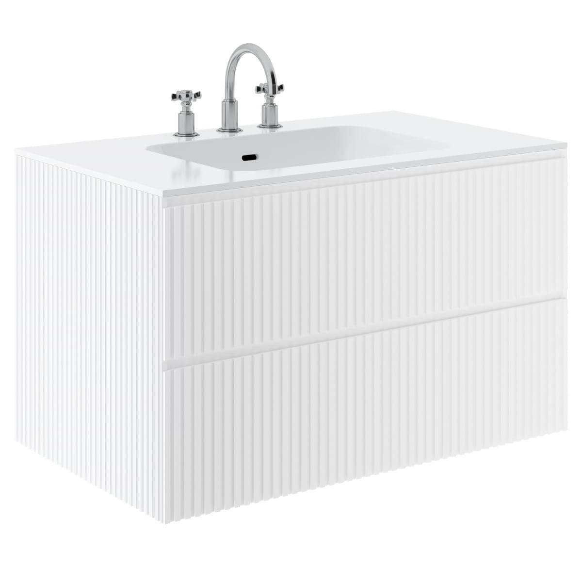 Linear White 36" Single Vanity with Integrated White Solid Surface Top (discontinued)