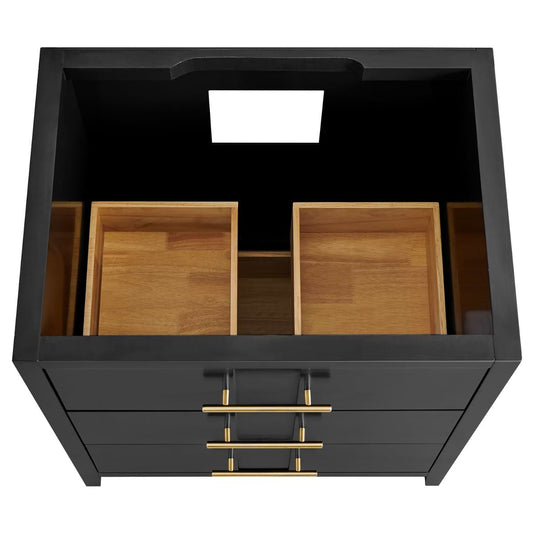 Iconic Charcoal and Gold 30" Single Vanity without Top (discontinued)