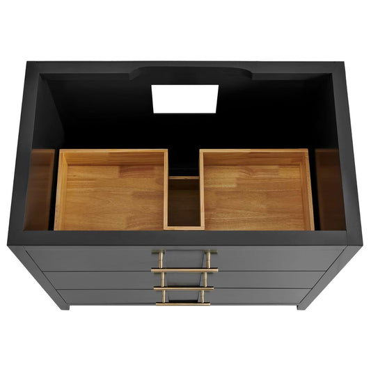 Iconic Charcoal and Gold 36" Single Vanity without Top (discontinued)
