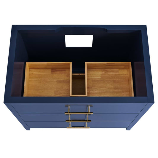 Iconic Navy and Gold 36" Single Vanity without Top (discontinued)