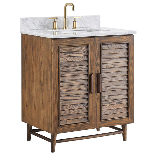 Lowell Dark Walnut 30" Single Vanity with Carrara Marble Top (discontinued)