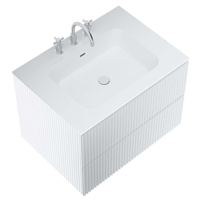 Linear White 30" Single Vanity with Integrated White Solid Surface Top (discontinued)
