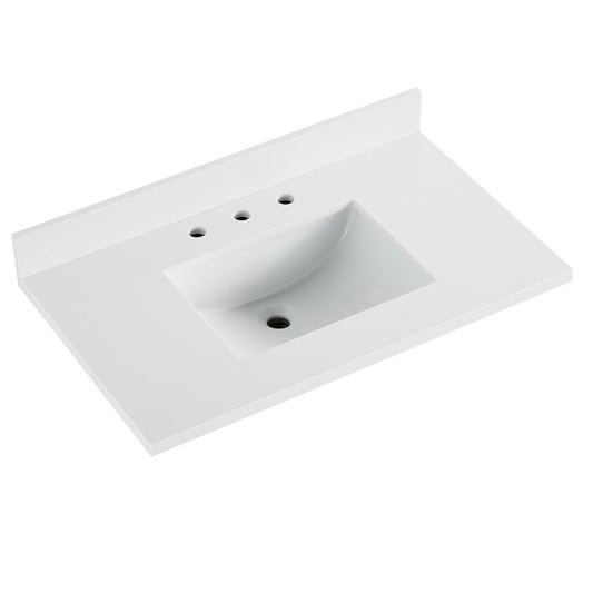 Bungalow White and Silver 36" Single Vanity without Top (discontinued)