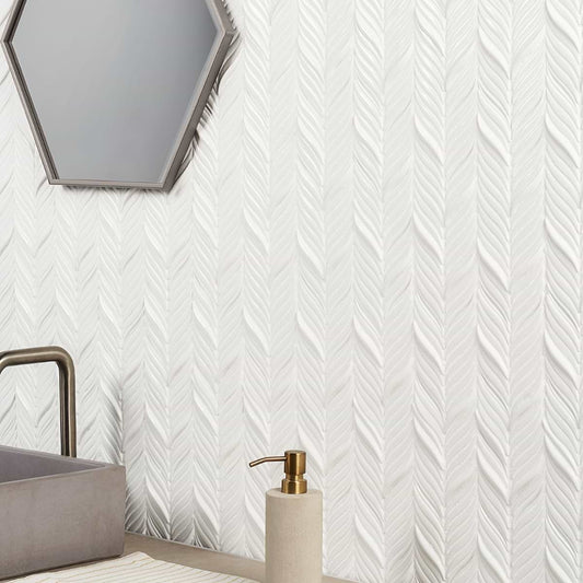 Baroque Glass Petals Blanco Crackled