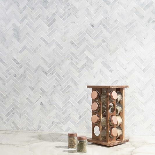 Statuary Herringbone 1X3 Polished