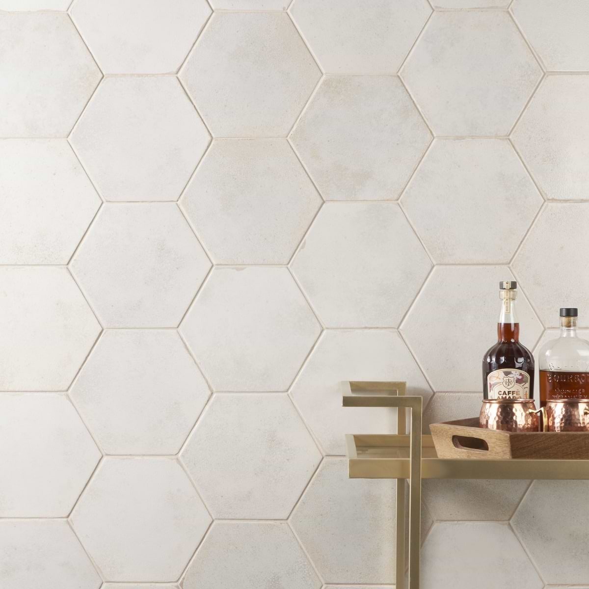 White 9" Hex Polished