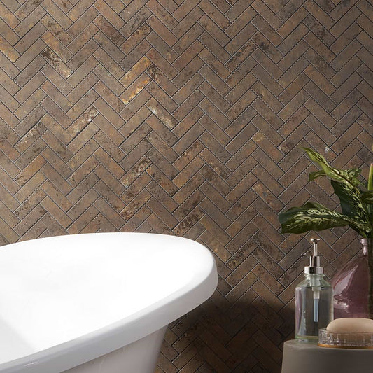Copper Herringbone Matte
