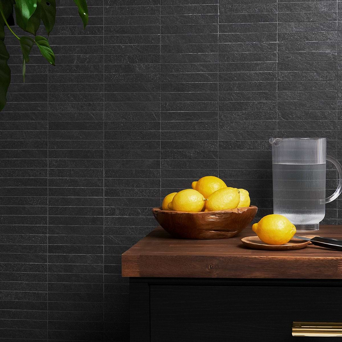 Charcoal Black Stacked 1X6 Matte