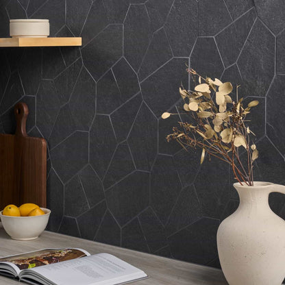 Charcoal Black Organic Pattern Matte
