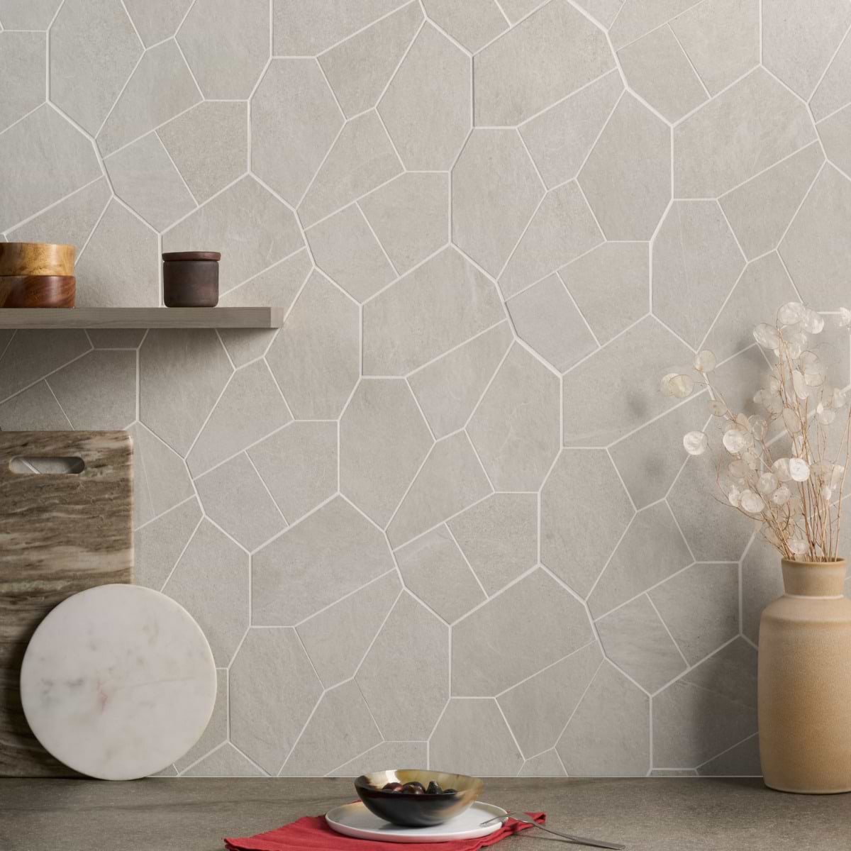 Linen White Organic Pattern Matte
