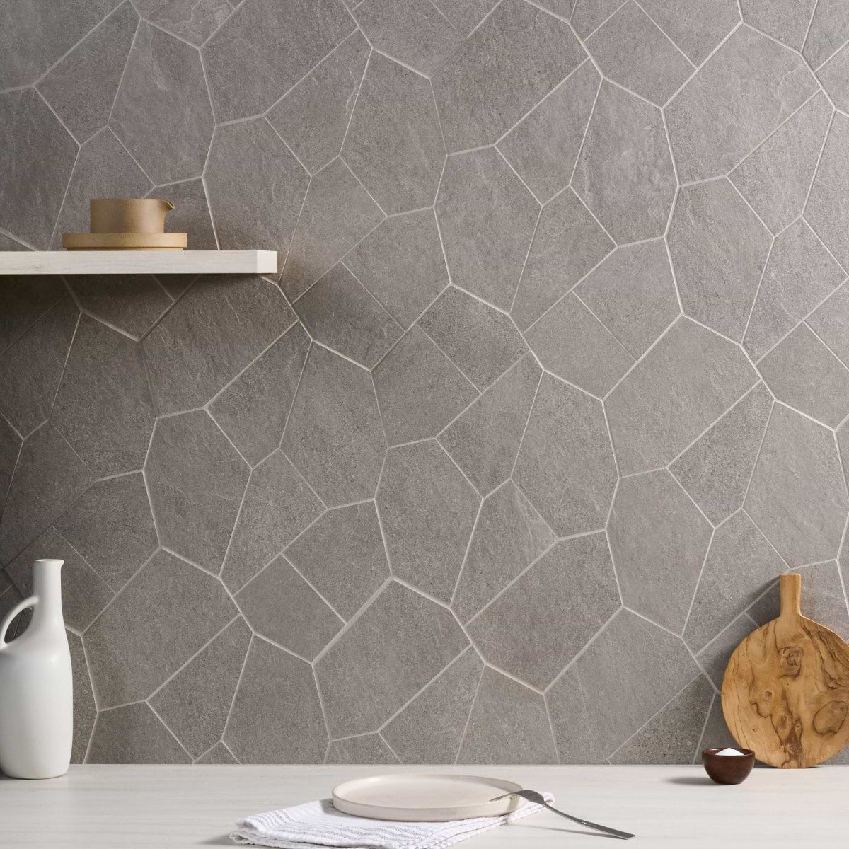 Slate Gray Organic Pattern Matte