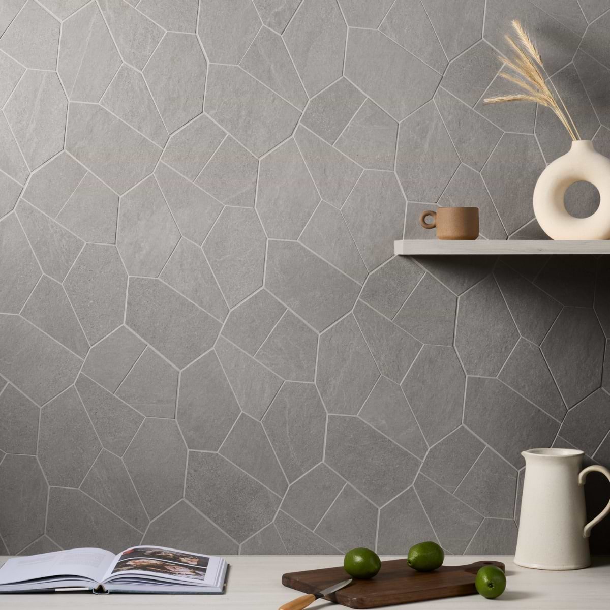 Silver Gray Organic Pattern Matte