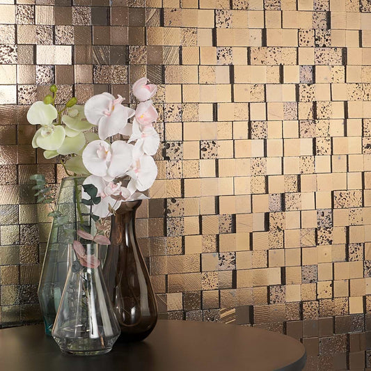 Blocks 3D Metallic Bronze Polished