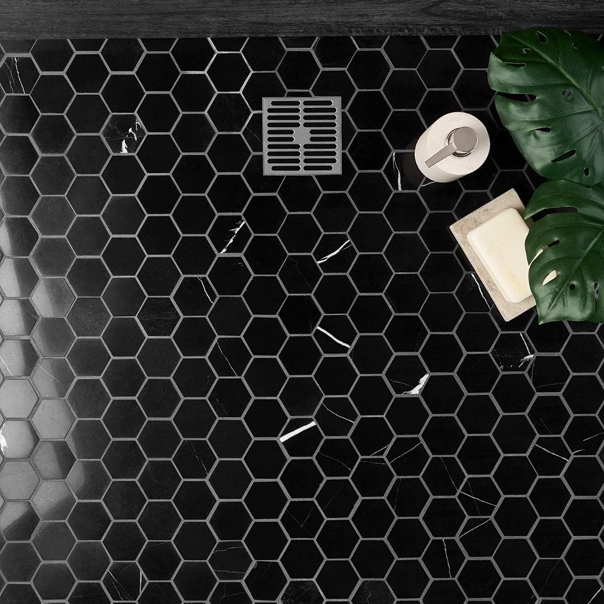 Marquina 2" Hex Polished